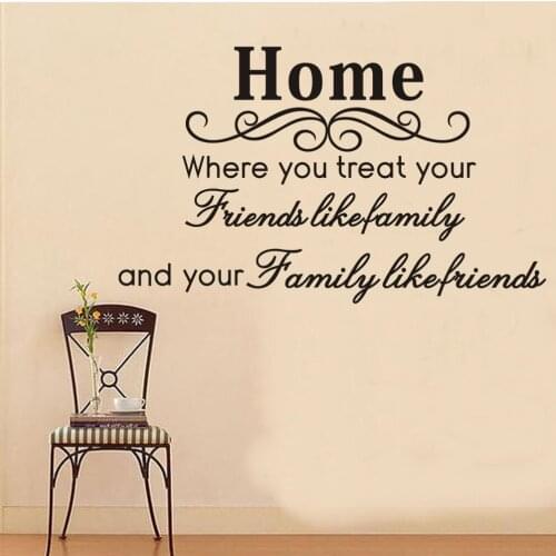 Where you treat your friend like family Living Room Vinyl Wall Decal Lettering Art Words Wall Sticker Home Decor Decoration