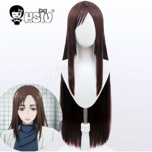 Shoko Ieiri wig Anime Jujutsu Kaisen Cosplay wig 「HSIU 」Dark brown long hair halloween Prom party wig Fiber synthetic wig