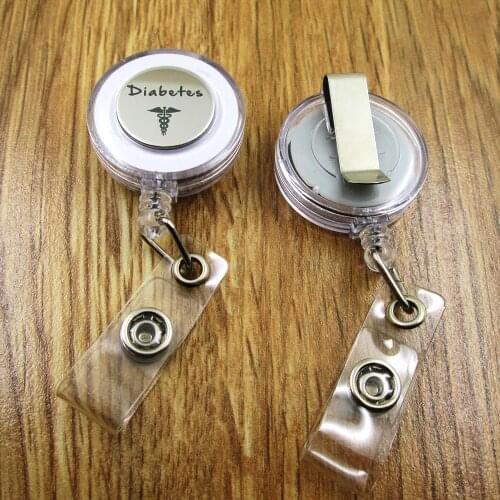 Diabetes ID Badge Reel for Docter Nurse Teacher Student retractable recoil id badge holder office work fun