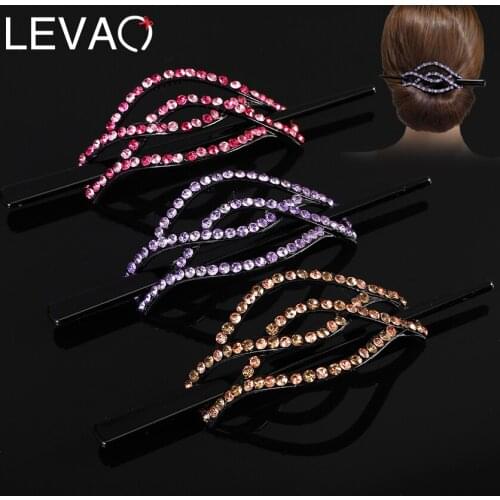 Levao New Rhinestone Hair Sticks Headbands For Women Elegance Lady Hairpins Fashion Hair Clip Hair Accessories Headwear