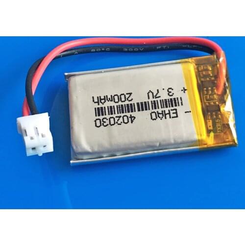 3.7V Li polymer ion battery rechargeable 200mah 402030 JST 2.0mm customized wholesale CE FCC ROHS MSDS quality certification