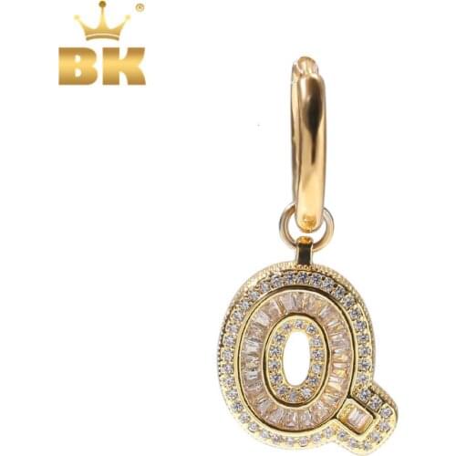 The Bling King Small Baguette Zircon one Pair of Earring Letters & Numbers Micro Paved Cubic Zircon Fashion Jewelry Gift Women