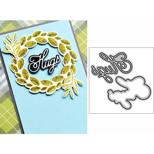 New Fancy Hugs Shadow Word 2021 Metal Cutting Dies for DIY Scrapbooking and Card Making Embossing Craft Decorative No Stamps