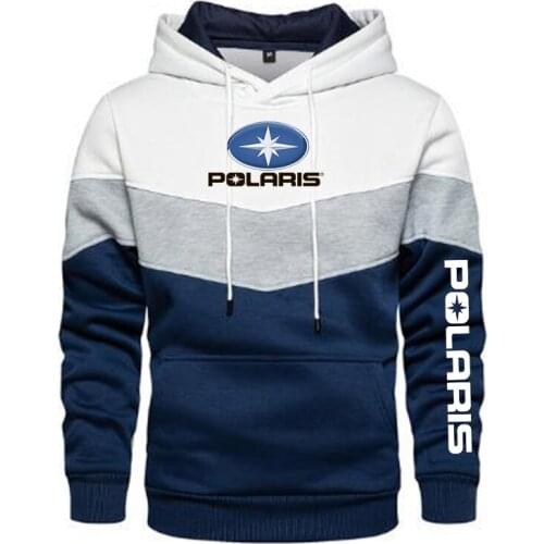 2021 New Spring and Autumn Mens Polaris Logo Patchwork Color Pullover Long Sleeve Hoodie Fashion Cotton Sweatshirt 5 Colori