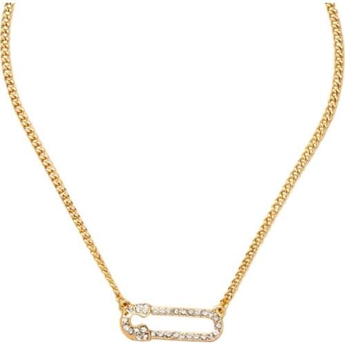 Ins Gold Chain Safety Pin Irregular Choker Pendant Choker Necklaces Trendy Korean Fashion Women Party Jewelry