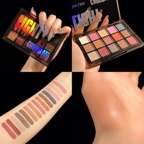 Miss lara Sweet Party Eyeshadow Pallete Neon Makeup Palette 15 Shimmer Glitter Matte Shades Matellic Nude Blendable Pigment