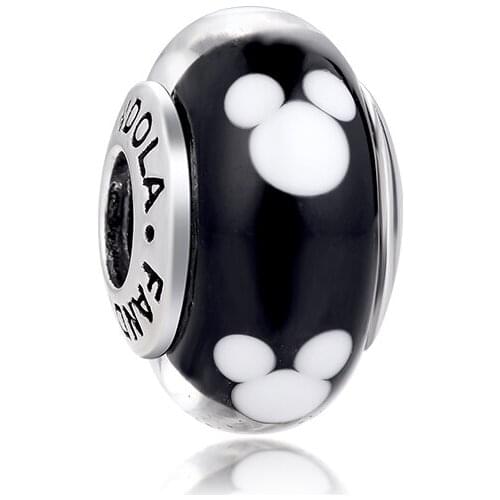 Fits for Charms Bracelets Necklaces 100% 925 Sterling Silver Jewelry Classic Mouse Murano Glass Beads Free Shipping