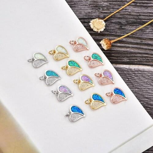 Popular Fashion Love Opal Pendant Specification 15*14mm Lady Necklace Accessories Party Gift