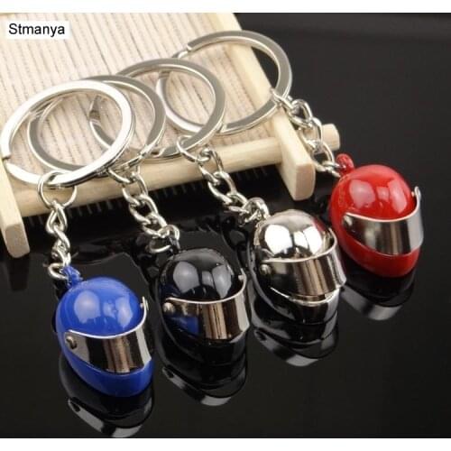 Hot metal Motorcycle Helmet Key Chain Fashion Stereo Motorcycle Helmets Safety Auto Bag Car Key Ring KeyChain Gift jewelry 17021