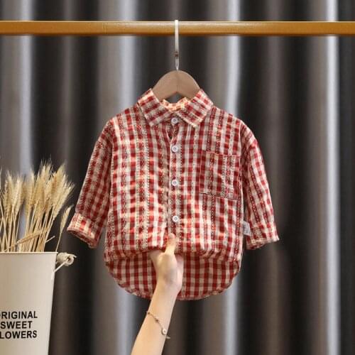 Baby Boys Girls Newborn Shirt Children Long Sleeve Tops School Kids Casual Cotton Turn-down Collar Shirt Toddler Baby Blouse