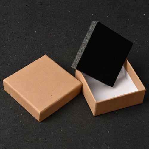 Retro Kraft Paper Jewelry Box Necklace Chain Ring Packaging Gift Boxes DIY Wedding Decoration Package