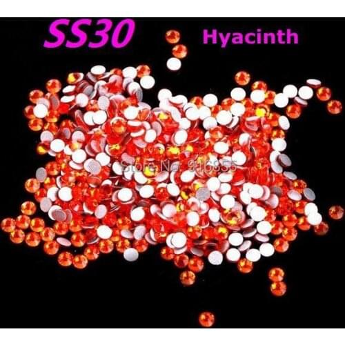 SS30(6.3-6.5mm) 288pcs/Lot Hyacinth Flat Back Non Hotfix Rhinestones Nail Art Rhinestones Beads Craft DIY