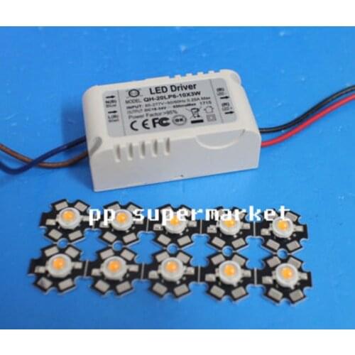 10X 3W Plant Grow Full Spectrum 380-840nm High Power LED + 6-10x3w driver