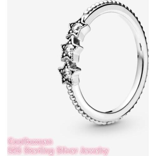 100% 925 Sterling Silver Celestial Stars Ring For Women Wedding Gift Original Jewelry Accessories