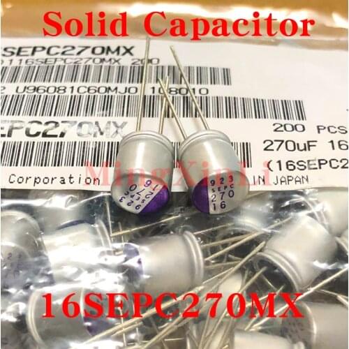 10PCS Solid Capacitor 16V270UF 8X9 SEPC 16SEPC270MX 270UF 16V solid-state capacitor NEW JAPAN
