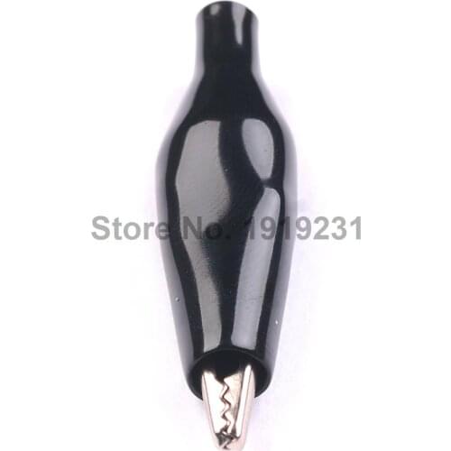 20Pcs Black Red Soft Plastic Coated Testing Probe Alligator Clip