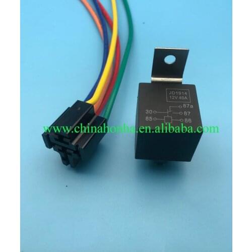 5 Set 12V DC 40A Car Relay Interlocking Relay & Socket SPDT 5 Pin with 5 Wires 12 Volt For Automobile Truck