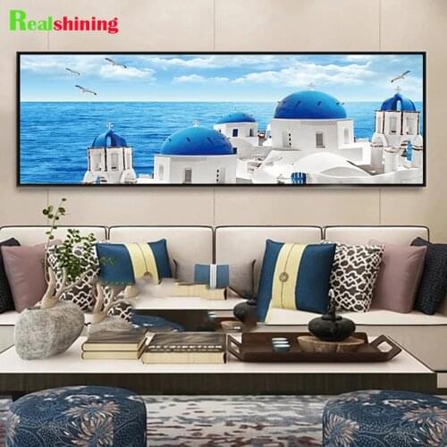 5D Diamond Painting Nordic Greece Santorini Aegean Sea Views Embroidery Full Square Round Handmade Cross Stitch Rhinestone N1814
