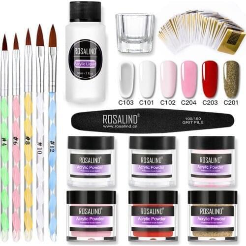 9Color Acrylic Nail Kit Acrylic Powder for Nail Extension & Carve Nail Brush Set Nail Art Kit with 5 Carving Pens