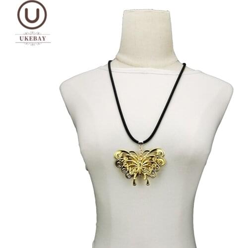 UKEBAY Butterfly Accessories Pendant Necklace 2020 New Women Long Necklaces Sweater Chains Silicone Rope Statement Jewelry Gifts