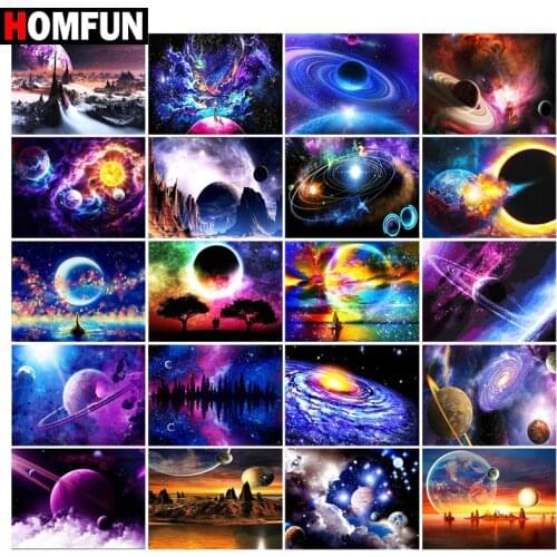 HOMFUN Full Drill Diamond Painting"Planet spaceship landscape"DIY Picture Of Rhinestone 5D Diamond Embroidery Cross Stitch Decor