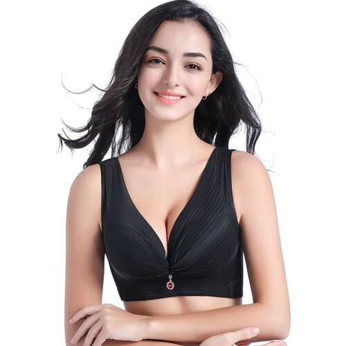 Big Cup Large Size 34-52 C D E Thin Cup Bra Thin Wire Free Bras For Women Push Up Brassiere Bra For 52E Plus Size Women Lingerie