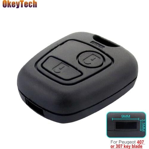 OkeyTech for Peugeot 2 Buttons Keyless Entry Remote Car Key Shell Replacement Fob No Blade Auto Cover Case for Peugeot 307 407