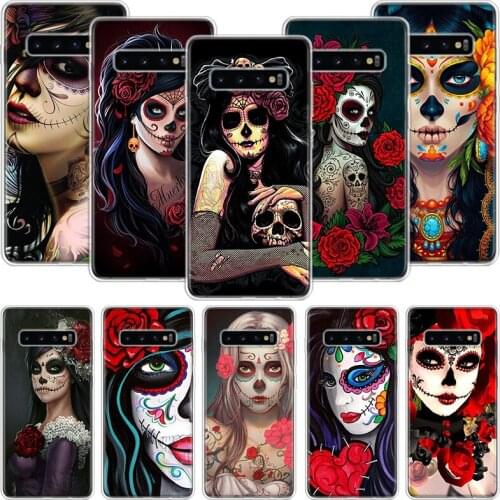 Catrina Beautiful Rose Girl Skull Phone Case For Samsung Galaxy A51 A71 A70 A50 A40 A30 A20E A10 A01 A21 A41 A20S A6 A7 A8 A9 Co