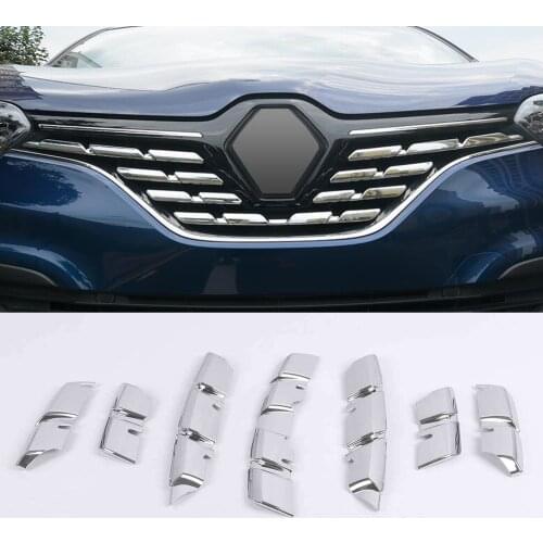 For Renault Kadjar 2016 2017 2018 2019 Car Front Grille Cover Trim Molding ABS Chrome Protector Sticker Styling Accessories