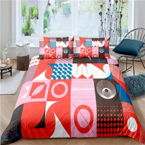 Home Textile Luxury 3D Abstract Geometry Print 2/3Pcs Comfortable Duvet Cover Pillowcase Bedding Sets Single Queen and King Size