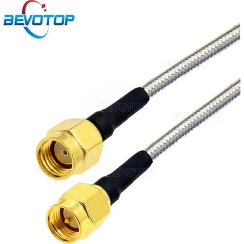 RG402 SMA Cable RP-SMA Male to SMA Male Plug Semi-Flexible Silver RG402 6GHz High Frequency Test Cable RF Coaxial Pigtail Jumper