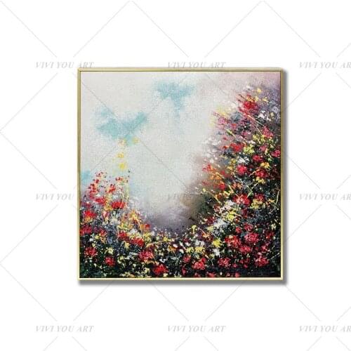 100% Handmade Beautiful Flower Ring Abstract Painting Modern Art Picture For Living Room Modern Cuadros Canvas Art High Quality