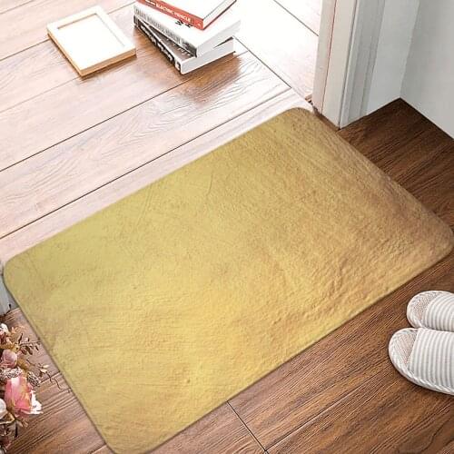 Champagne Gold Metallic Foil Doormat Carpet Mat Rug Polyester Non-Slip Floor Decor Bath Bathroom Kitchen Balcony 40x60