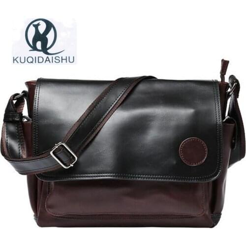 Leather MenS Shoulder Bag Vintage Crossbody Bags For Men Casual Messenger Bag Men Leather Sling Bag