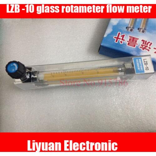 LZB -10, glass rotameter flow meter with control valve for liquid and gas. conectrator ,it can adjust flow