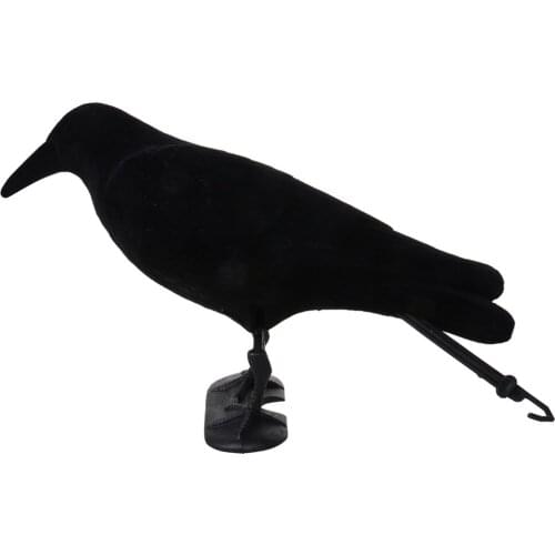 MagiDeal Flocked Jet Black Crow Decoy Bird Scarer Pest Control Garden Defense Scarecrow Animal Trap Decoy