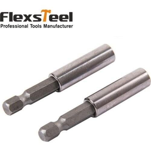 2 Pieces 2" 1/4" Magnetic Extension Extend Socket Screw Bits Holder Screwdriver Bar Rod for Cordless Drill Power Tools