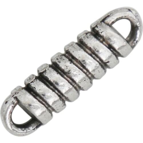 RAINXTAR Fashion Alloy Twisted Coil Connector Charms For Necklaces Bracelets Key Chains 4*14mm 100pcs AAC1525