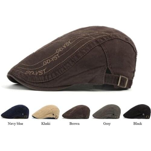 Men Autumn Cotton beret hat mens Korean fashion embroidery Letter casual forward cap neutral cap female hat wholesale