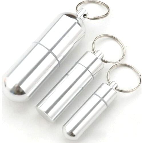 New Key Chain Medicine Pill Bottle Box Aluminum Storage Case Medicine Container box