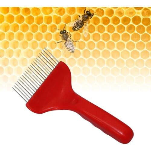 New Size 21 Pin Honey Forks Straight Needles Uncapping Stainless Steel Pointed Bee Fork Thicken Plastic Handle Beekeeping Tool