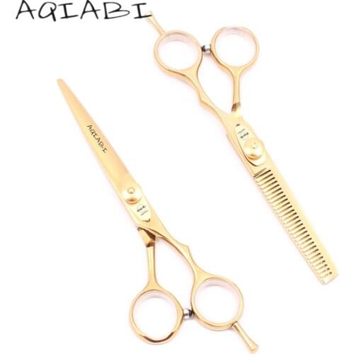 Hair Scissors 5.5" AQIABI JP Steel Hair Cutting Scissors Thinning Shears Hairdressing Scissors A1020