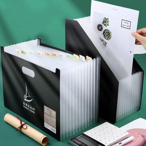 Portable A4 File Folder Storage Bag Organ Bag Large Capacity File Bag Multi-layer Retractable Paper Folder Desk Organizer Office