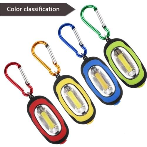 Portable Lighting LED Key Chain Lamp Flashlight Mini 3 Mode Cob Flash Carabiner Light For Camping Hunting Hiking Fishing Lights