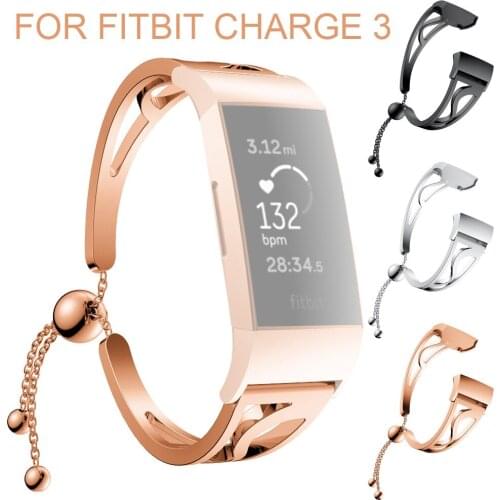 Luxury Watchband For Fitbit Charge 3 Stainless Steel Strap Strap bracelet de montre Wrist Band Correa de reloj pasek do zegarka