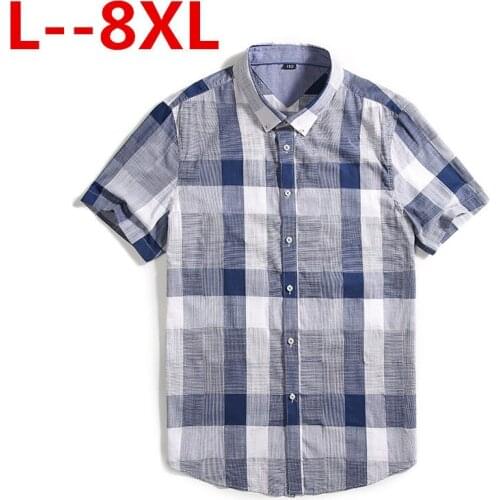 Plus 8xl 6xl 5xl New Arrival 2020 Summer High Quality Men Shirt Fashion Short Sleeve Brand Clothing Male Shirt Camisa Masculina