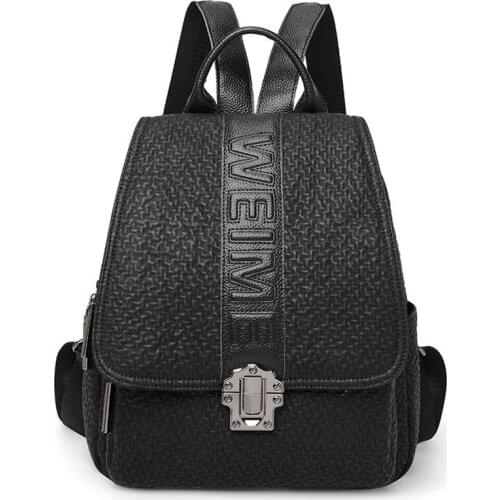 Women Genuine Leather Anti Theft Backpacks Female 2021 Black Fashion Backpack High Capacity Travel Bags Teenage Girls School Bag
