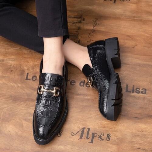 Spring and autumn mens super thousand leather luxury banquet shoes mens thick soled shoes office party formal shoes Sizi 38-44