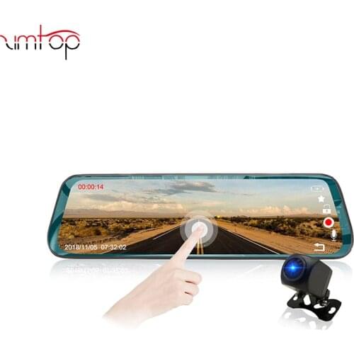 Zimtop front and back dual 1080P 10inch streaming media dual lens dash cam recorder car camera dvr with specail mount