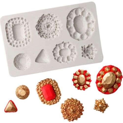 Vintage European jewelry Mold Fondant Cakes Decor Tools Silicone Molds Sugarcraft Chocolate Baking Tools For Cakes Gumpaste Form